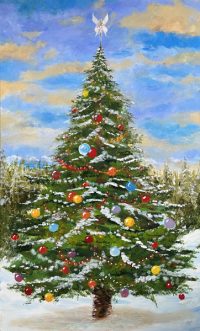 Painting of a Christmas tree called Christmas Tree by Banx 600x1000mm